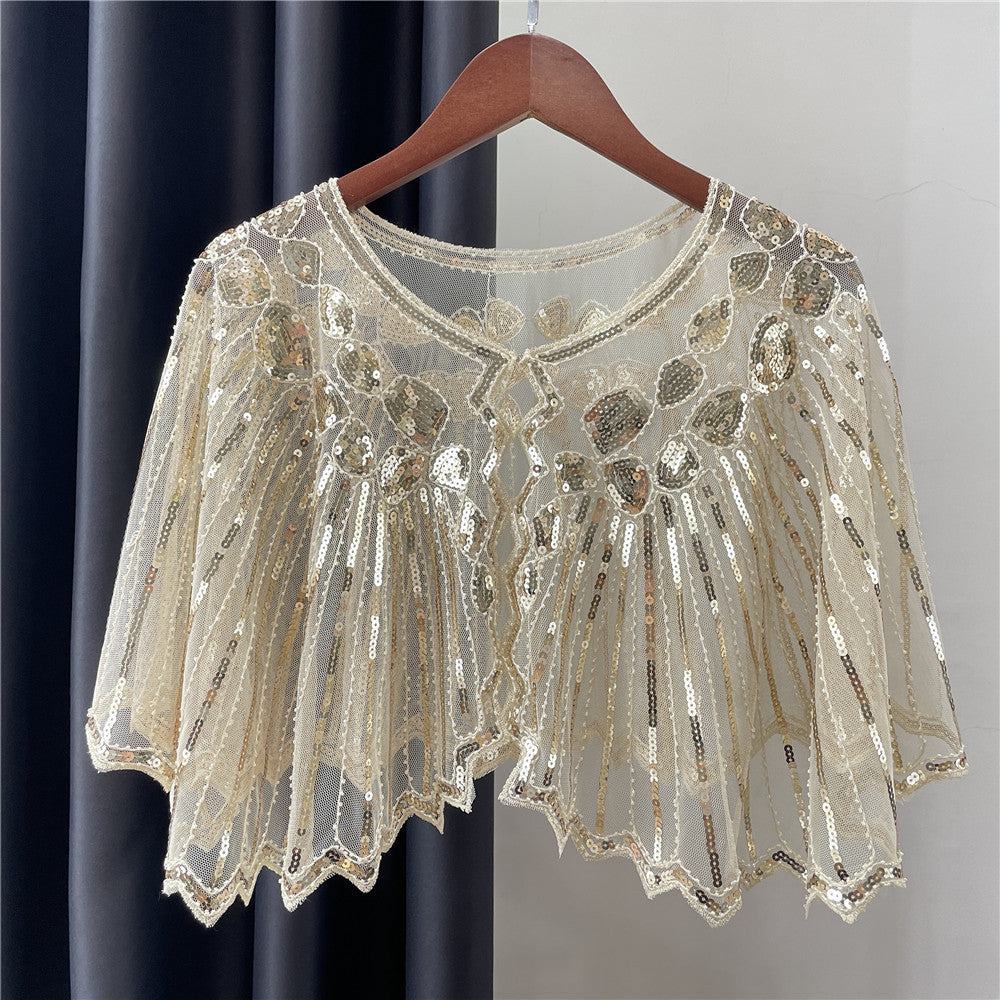 Shawl Outer Match Short And Thin Sequined Dress