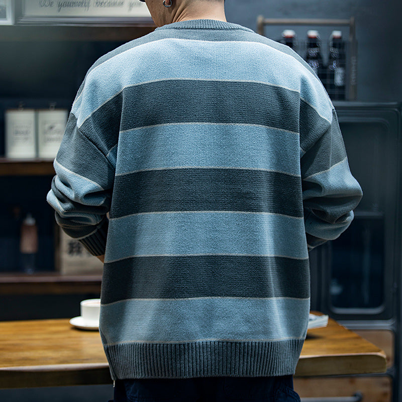 Herre Løs Mode Mærke Amerikansk Rundhals Casual Sweater Herre