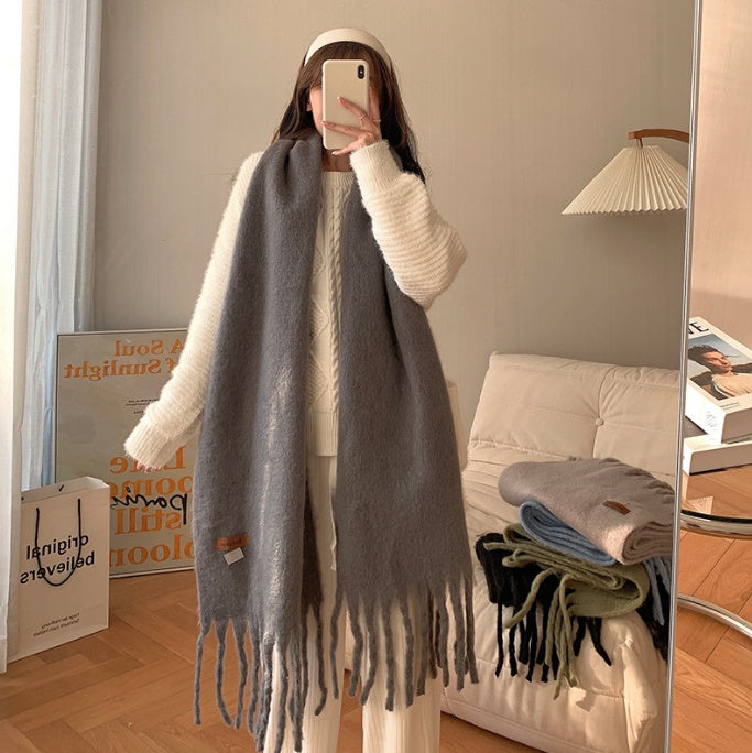 Fashion Long Shawl Student Solid Color Versatile Scarf