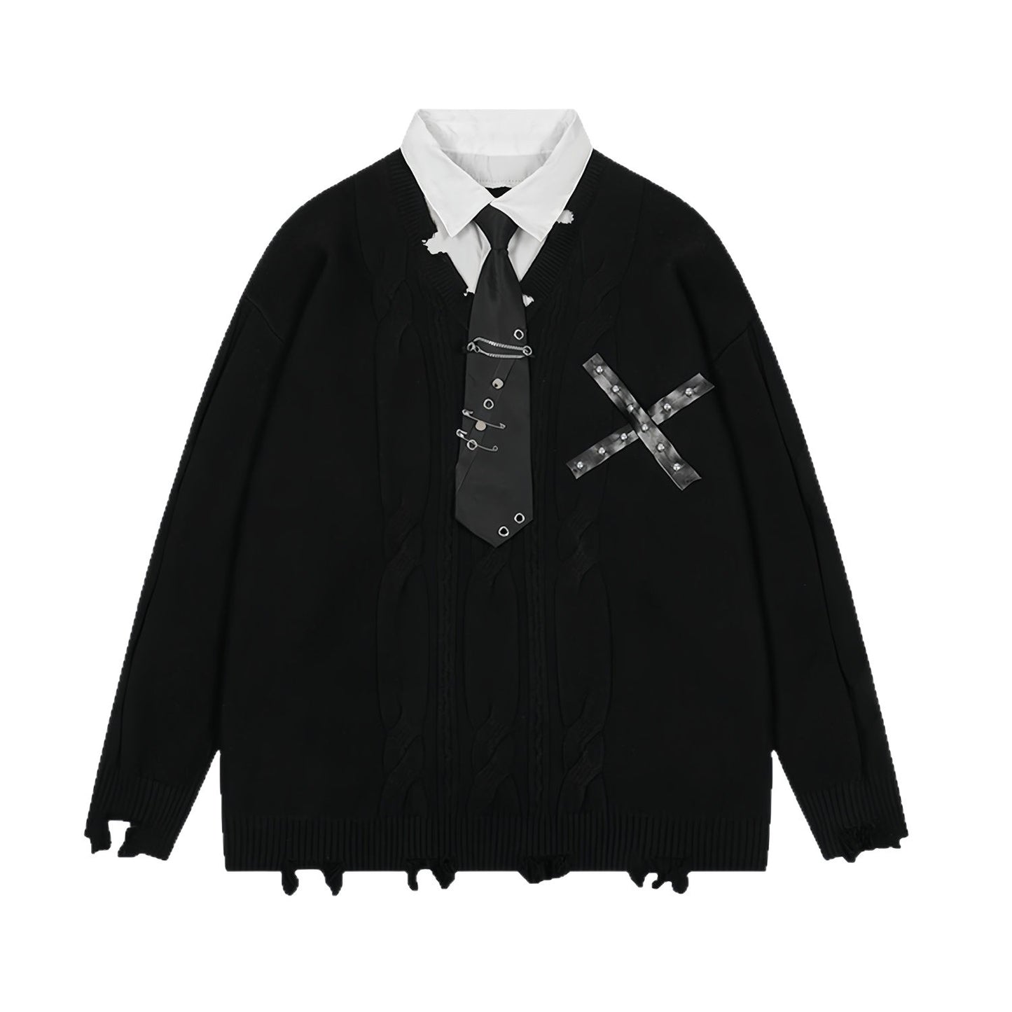 Women's Casual Irregular Design V-neck Long-sleeve Knitwear Coat