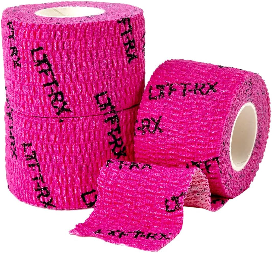 Weightlifting Hook Grip Tape W/Premium Adhesive for Olympic Weight Lift, Cross Fitness, Lifting, Stretch Athletic Finger Wrap, Protects Thumb Fingers Hand, Enhances Grip