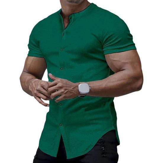 Solid Color Shirt Korean Summer New Button Short Sleeve