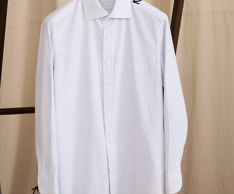 Italian-style Business Windsor-collar Fashionable Striped Long-sleeve Shirt