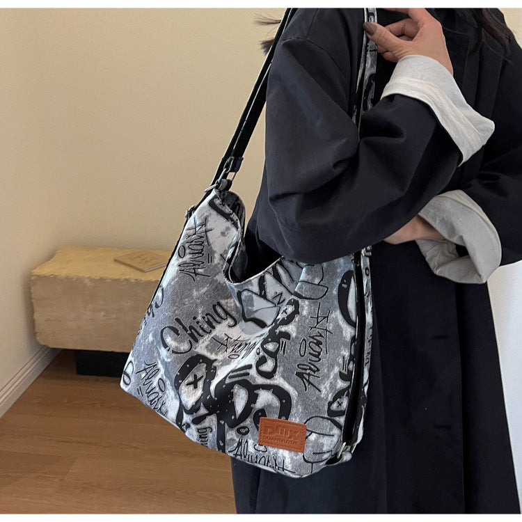 Personalized Letter Graffiti Large Capacity Crossbody Bag