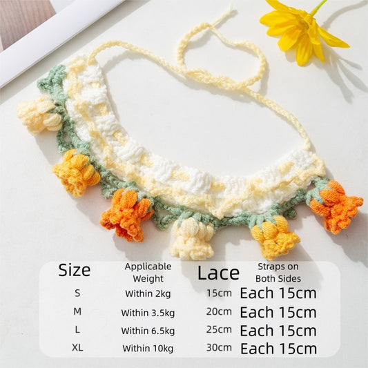 Pet Hand-woven Necklaces, Cute Cat Knitted Necklaces, Kitten Neck Rings, Small Dog Neck Decorations