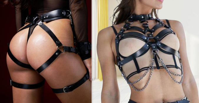 Women's Chain Leather Stage Performance Costume And Accessories