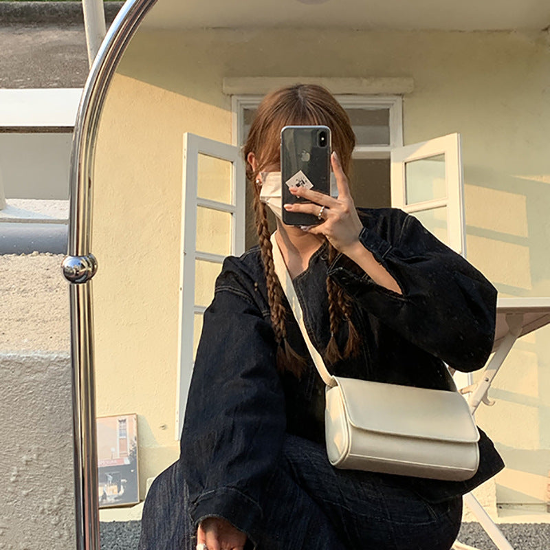 Korean Summer New Simple One-Shoulder Underarm Bag Ins Wild Trendy Female Bag Onnuk The Same Small Square Bag Female