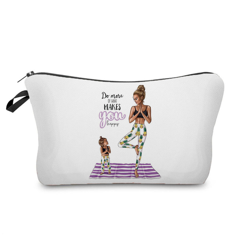 Mother And Daughter Printed Cosmetic Bag Storage And Portable