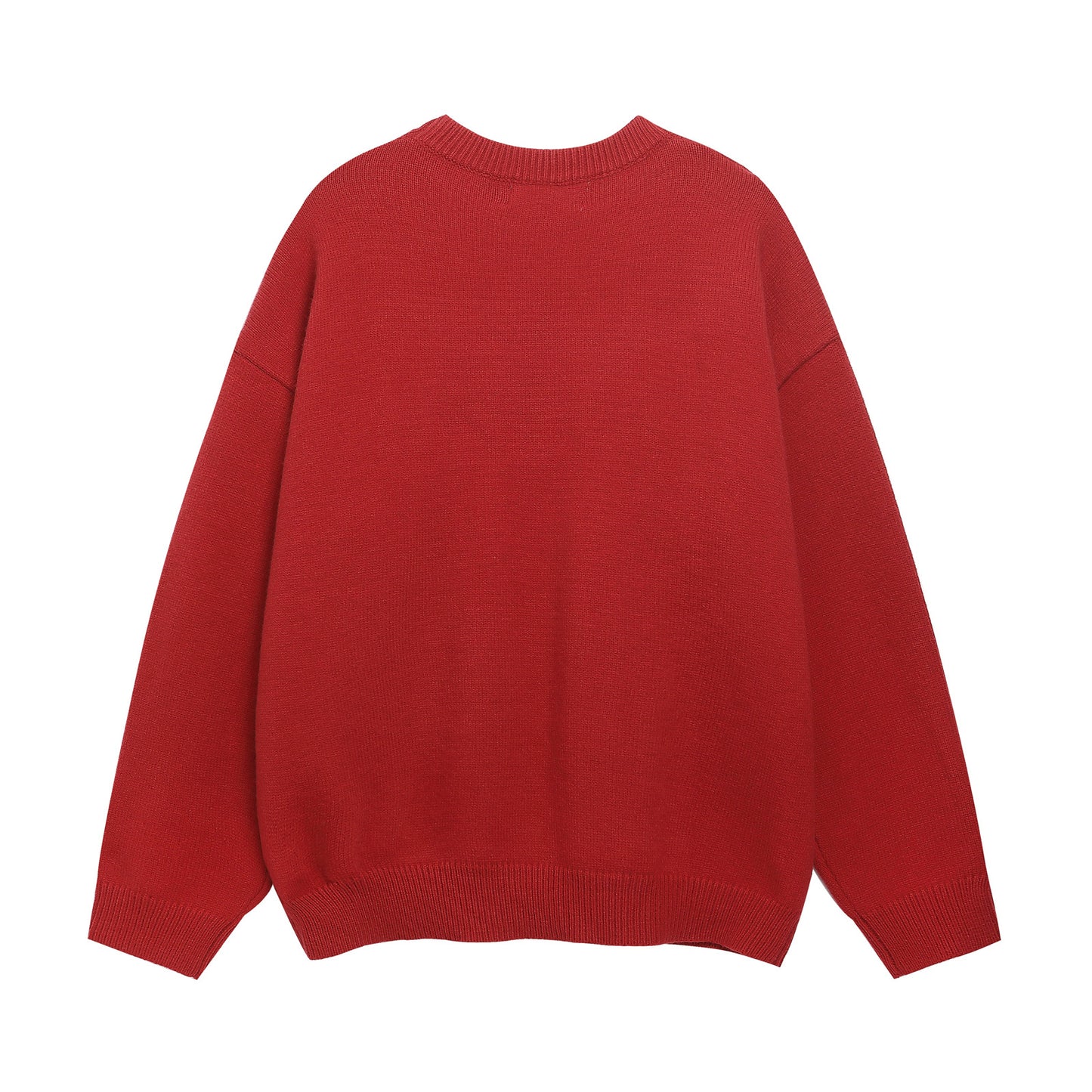 American Retro Sausage Puppy Jacquard Round Neck Sweater