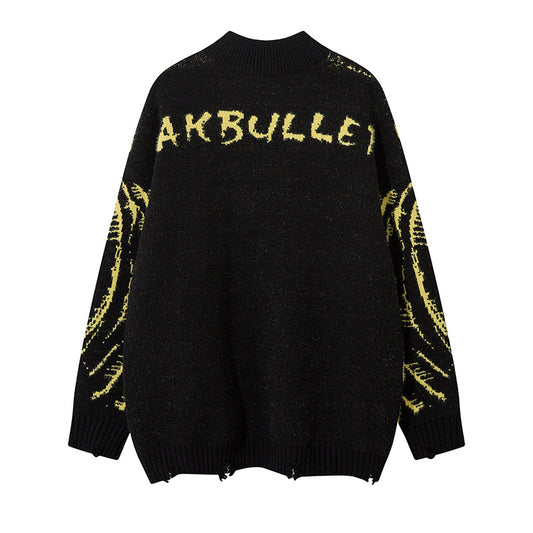 Idle Style Cat Jacquard Sweater Oversize Cardigan Sweater