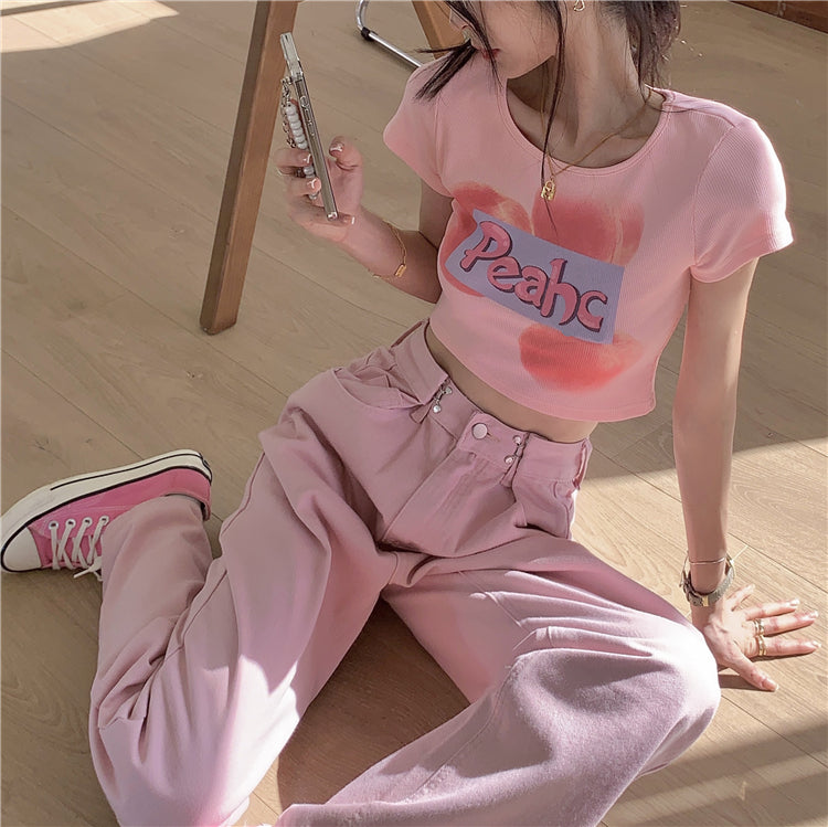 Spring And Summer Slim Fit Cropped Crop Top