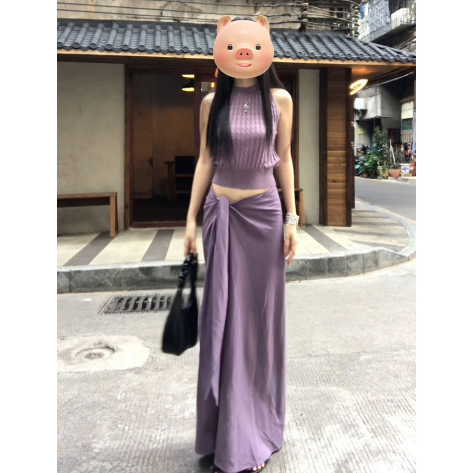 Womens Fashionable And Sexy Sleeveless Tank Dress Set