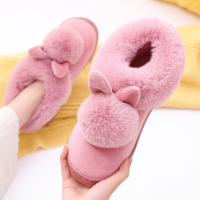 Long Ear Single Ball Cotton Shoes For Men And Women