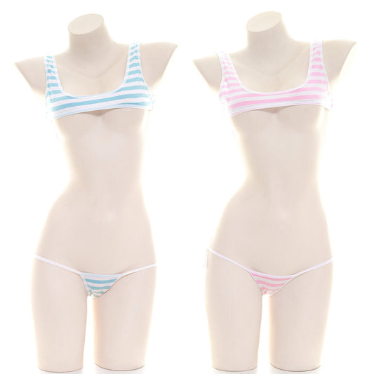 Striped Tank Top With Tie-up Bra
