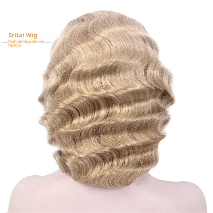 Vintage Water Ripple Hand Push Wave Wig