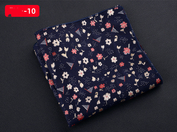 Men's Textured Retro Embroidery Jacquard Square Scarf