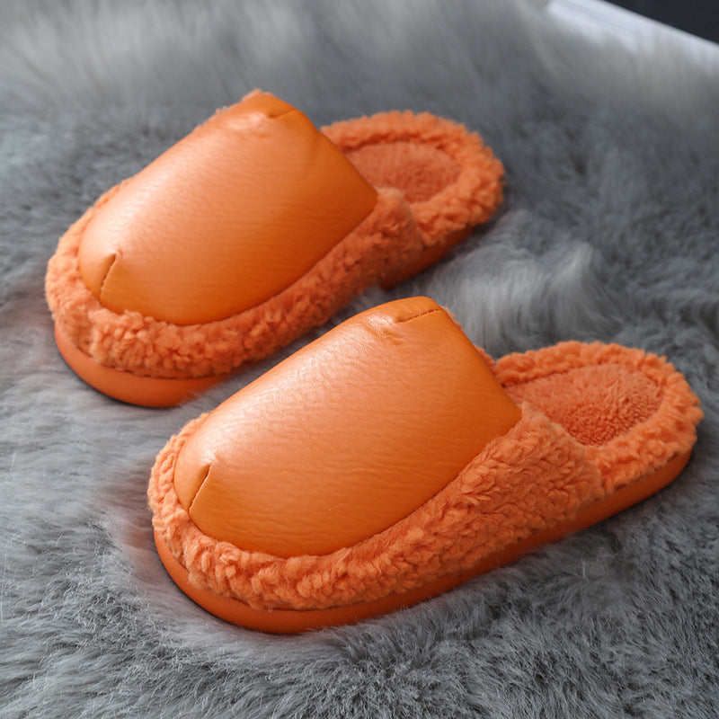 Cotton Slippers Ladies Winter Warm Indoor Home Couple Non-slip Plush