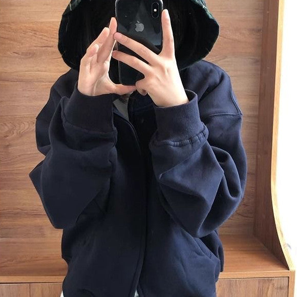 American Retro Plaid Hat Sweater Women's Spring And Autumn Korean Style Idle Style