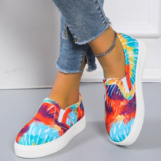 Casual Large Size Canvas Shoes Women's Flat Bottom
