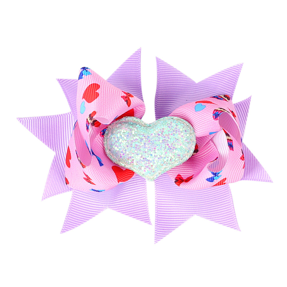 Children's Bow Hairpin Multi-layer Love Edge Clip