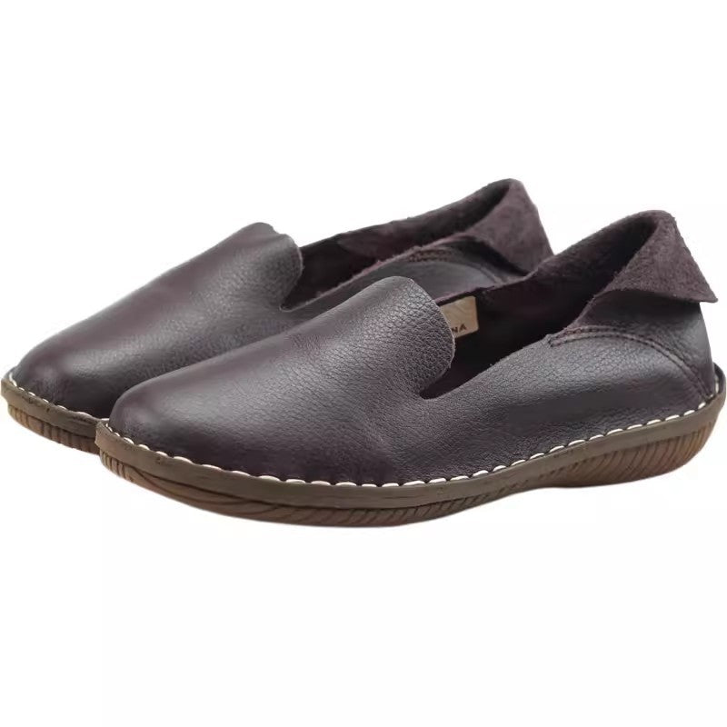 Women's Genuine Leather Retro Artistic Flat Heel Leather Shoes