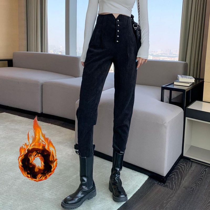Spring Small Foot Nine Points High Waist Hundred With Thin Radish Pants