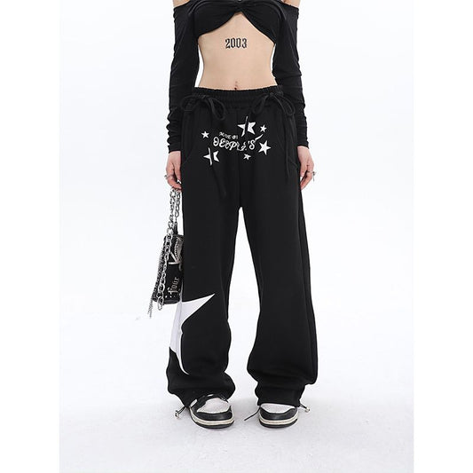 American Retro High Street Hiphop Hip Hop Print Track Sweatpants