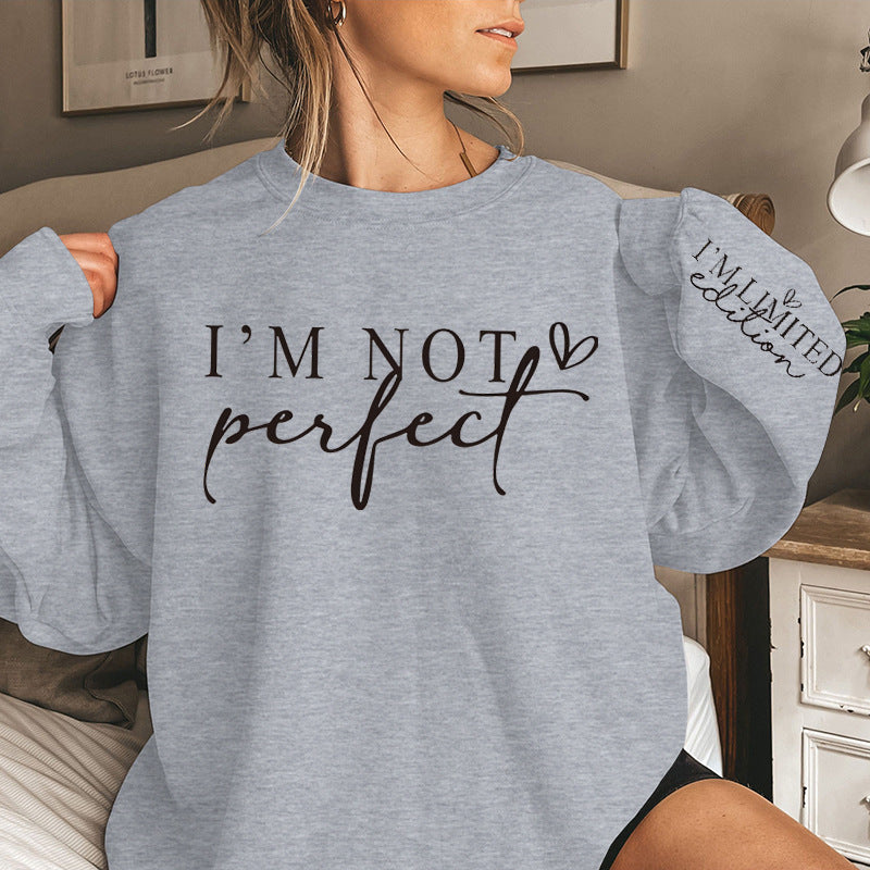Grænseoverskridende moderigtig sweater med bogstavprint til kvinder