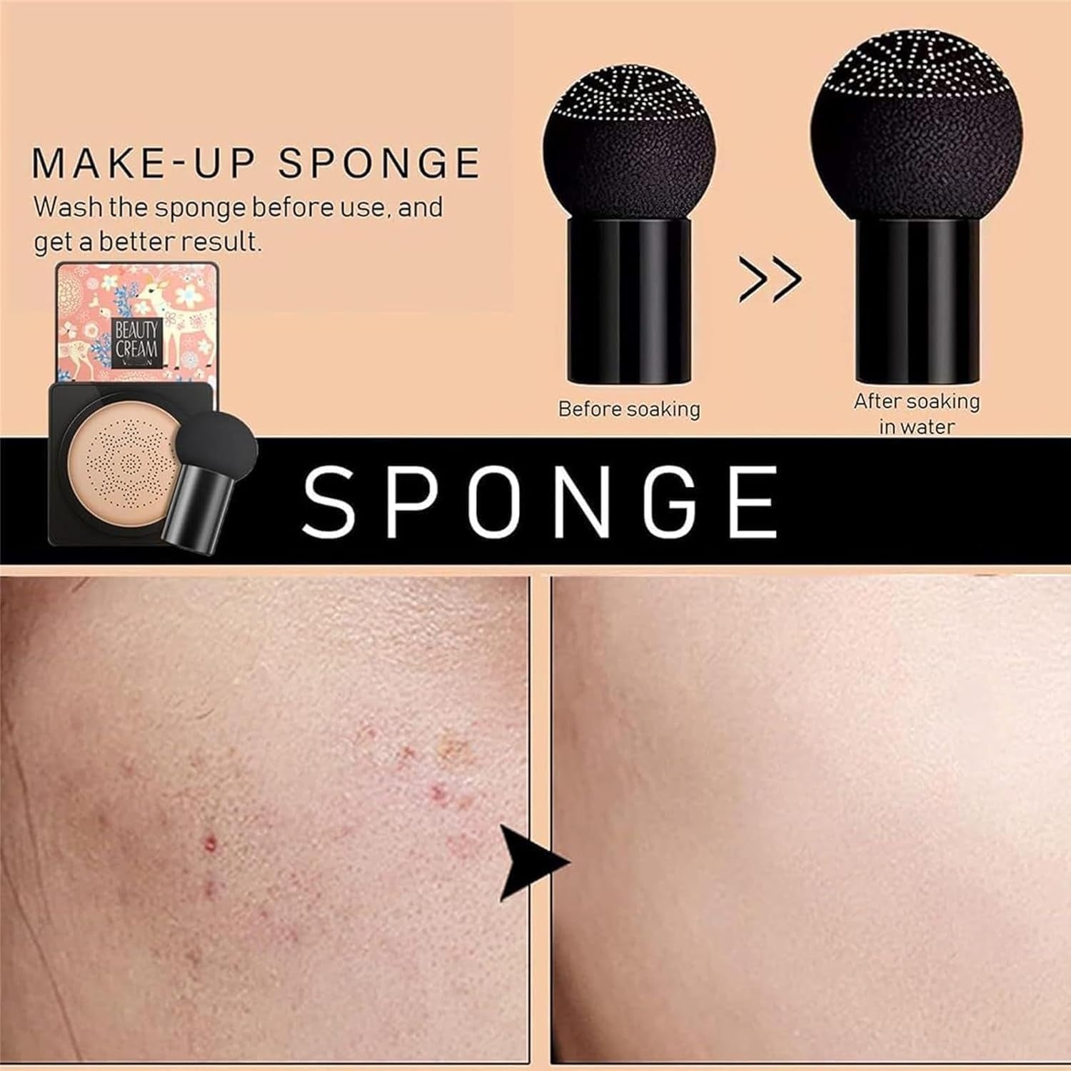 Beauty Cream, Beauty Linasi Clear Cover Beauty Cream, Air Cushion Cc Cream, Moisturizing Concealer, Makeup Long Lasting, B-Lvory