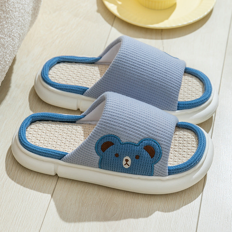 Women's Four Seasons Universal Home Thick Bottom Linen Slippers