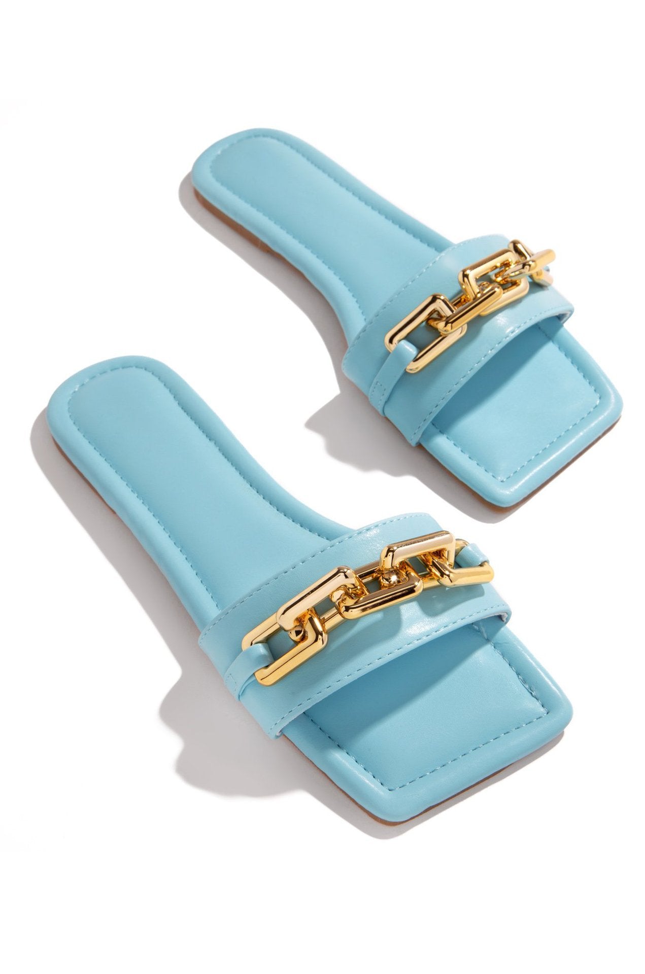 New Large Size Chain Decoration Female Flat Shoes Women's Slippers
