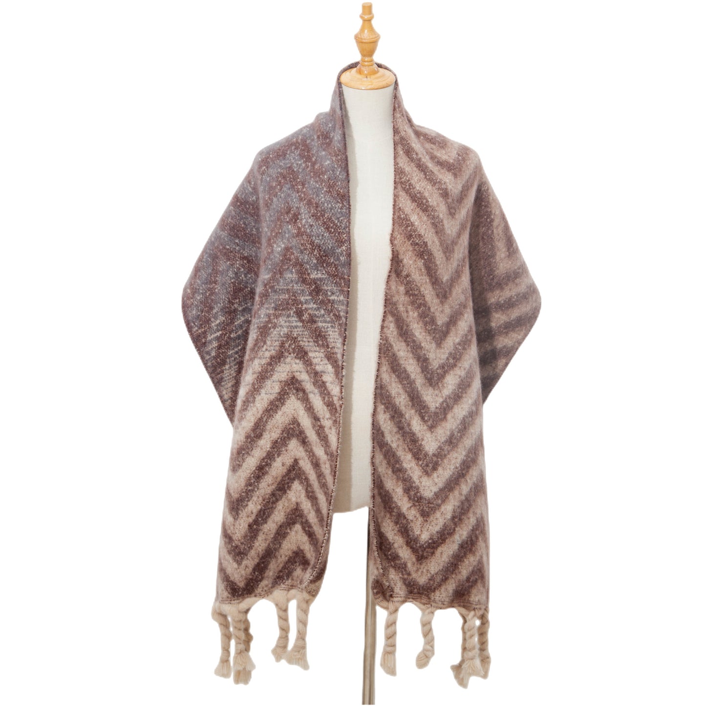 Europæisk og amerikansk efterår og vinter knyttet grov fletning imiteret mohair jacquard