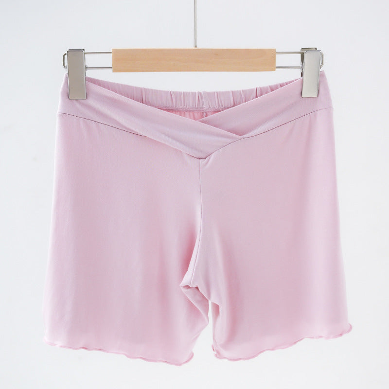 Summer Anti-exposure Belly Support Summer Thin Leggings Shorts Low Waist Plus Size