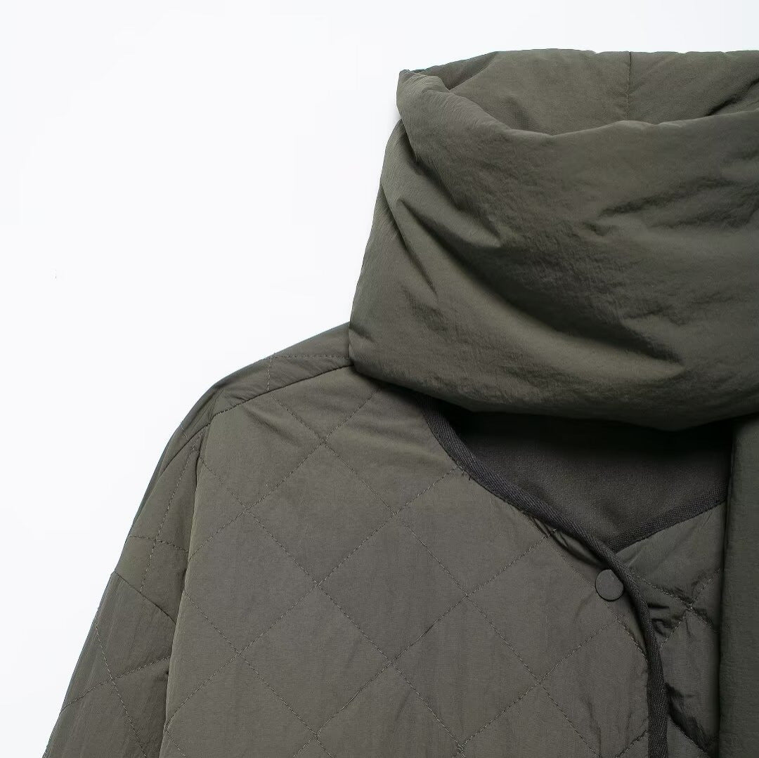 Women's Simple All-matching Cotton-padded Jacket Scarf