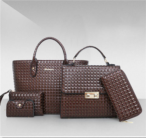 European And American Fashion Plaid Mother Bag Five-piece Set