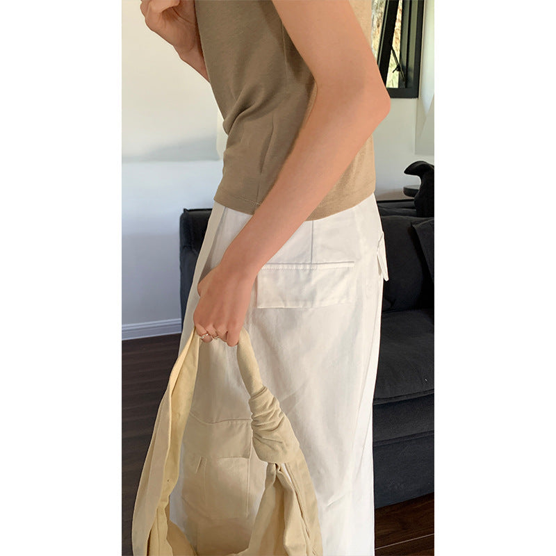 Women's Casual High Waist Slim Tooling Skirt