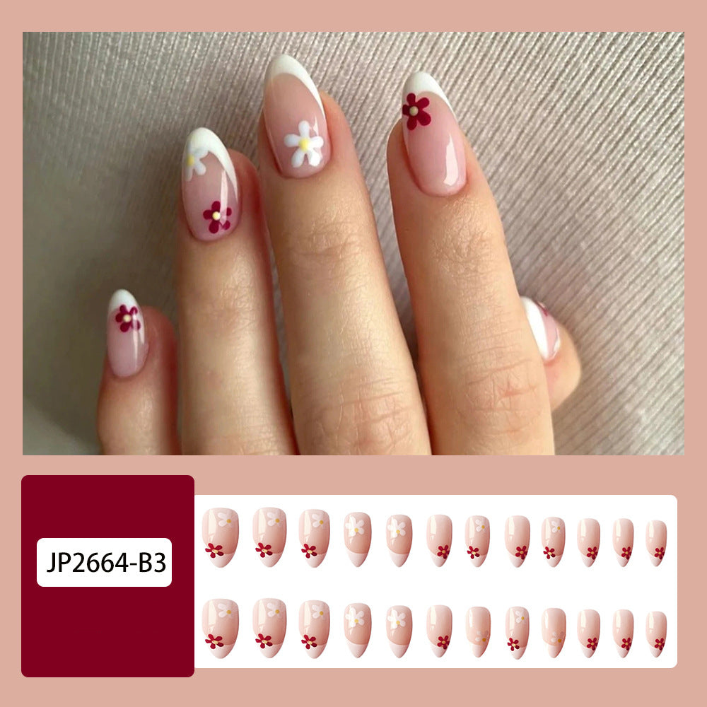 Fingertip Flower Gentle Temperament Nude Nail Patch