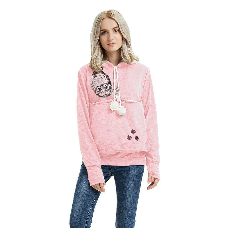 Pocket Sweatshirt Pullover Hooded Women