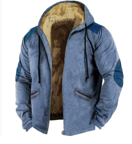 Printed Hood Lining Cotton-padded Jacket