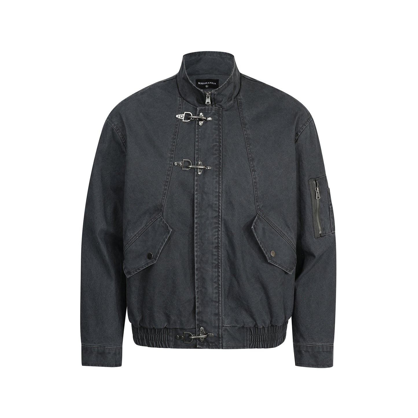 American Retro Autumn And Winter High-end Washed Vintage Design Stand-collar Casual Jacket