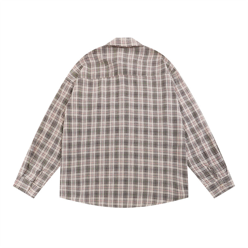 Plaid Long Sleeve Boys Trend European And American Loose Casual Shirt