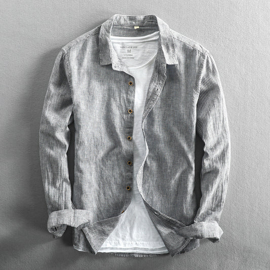 Men's Casual Long Linen Sleeves Shirt
