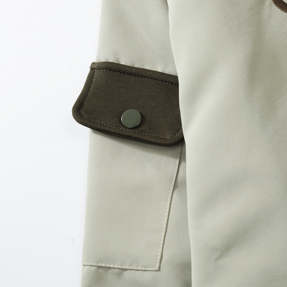 Love Embroidered Colorblock Hood Jacket