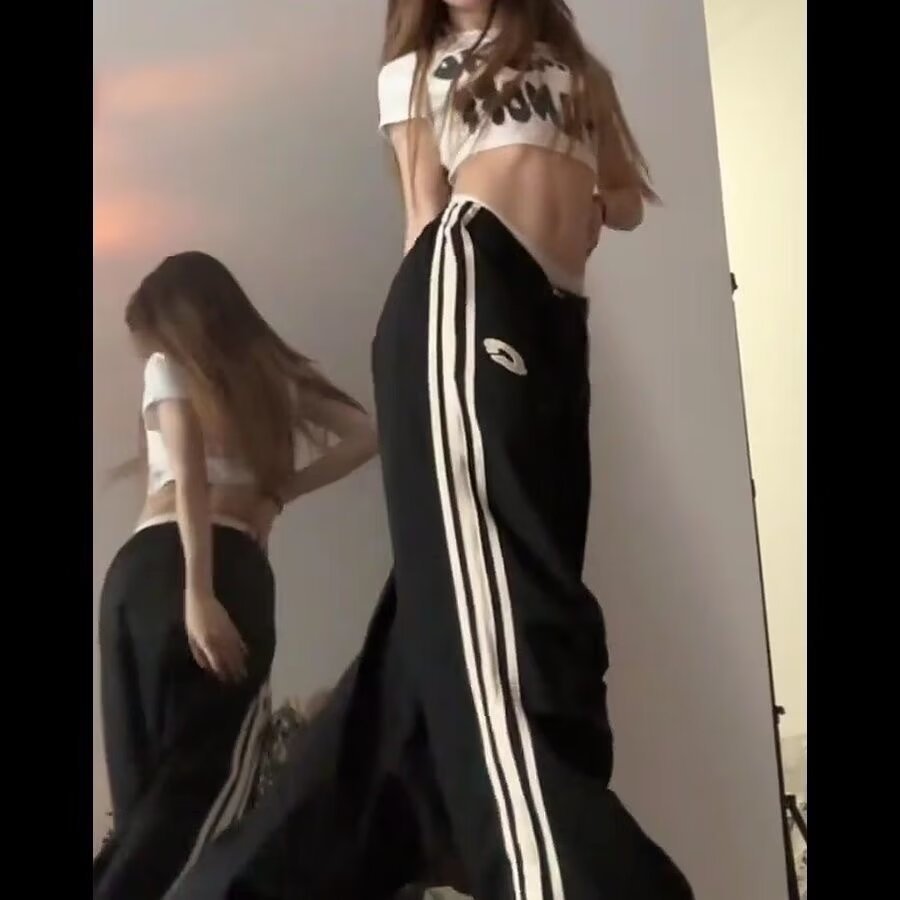 American High Street Striped Baggy Pants Women