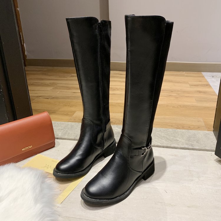Two-tone Autumn And Winter High-top Long Boots