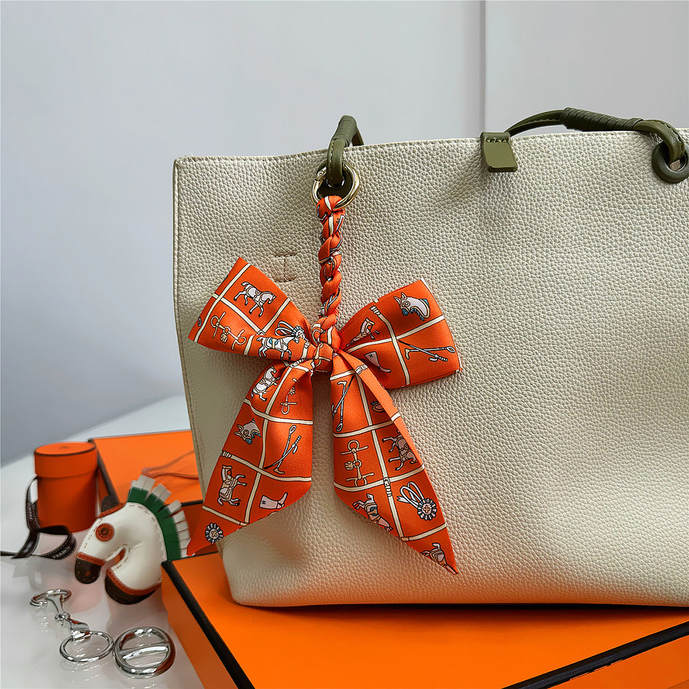 Women's Polyester Bag Decorative Scarf Pendant