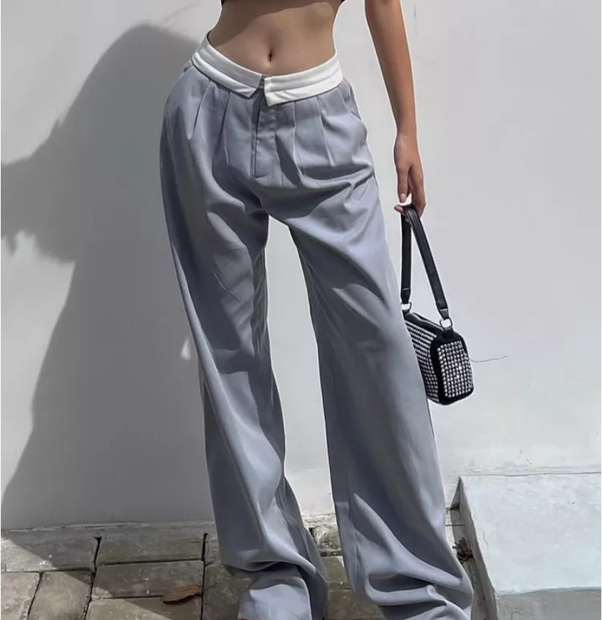 Simple Temperament Advanced Cool Suit Vest High Waist Pants