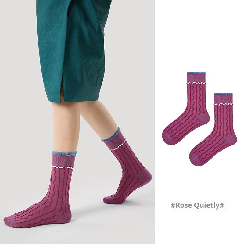 Niche Vintage Court Style Thin Middle-long Stockings