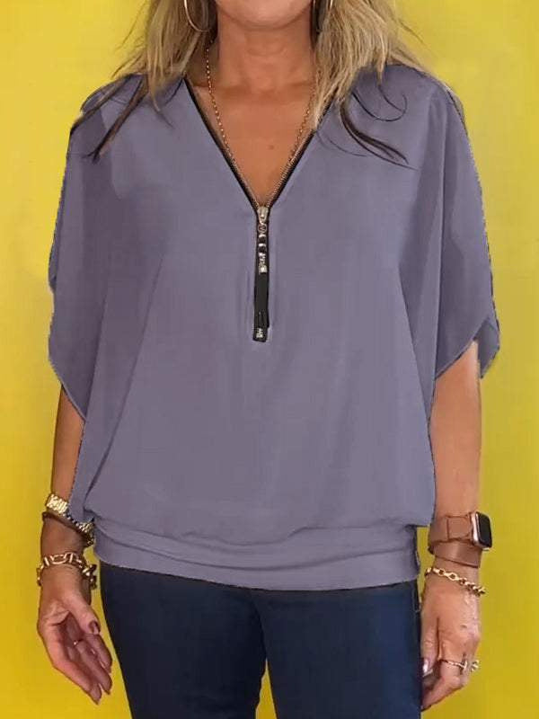 Commute Style Bat Sleeve Loose Casual Top