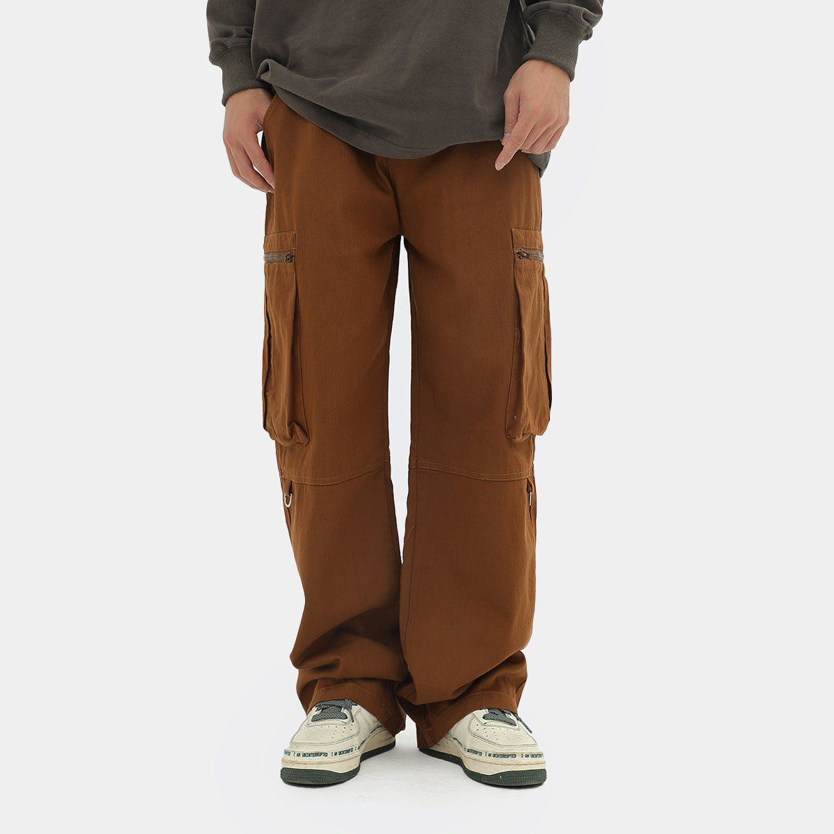 Overalls Lynlås Overdimensionerede Baggy Lige Bukser